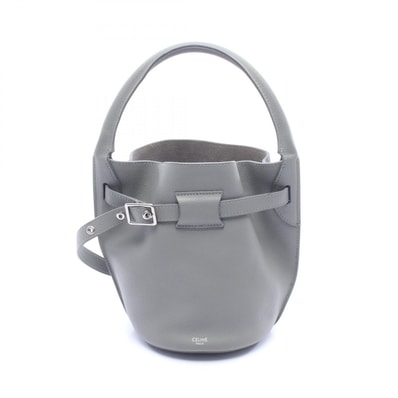 セリーヌ CELINE ビッグバッグ バケット ナノ ハンドバッグ バッグ レザー レディース グレー系 187243A4U 【中古】