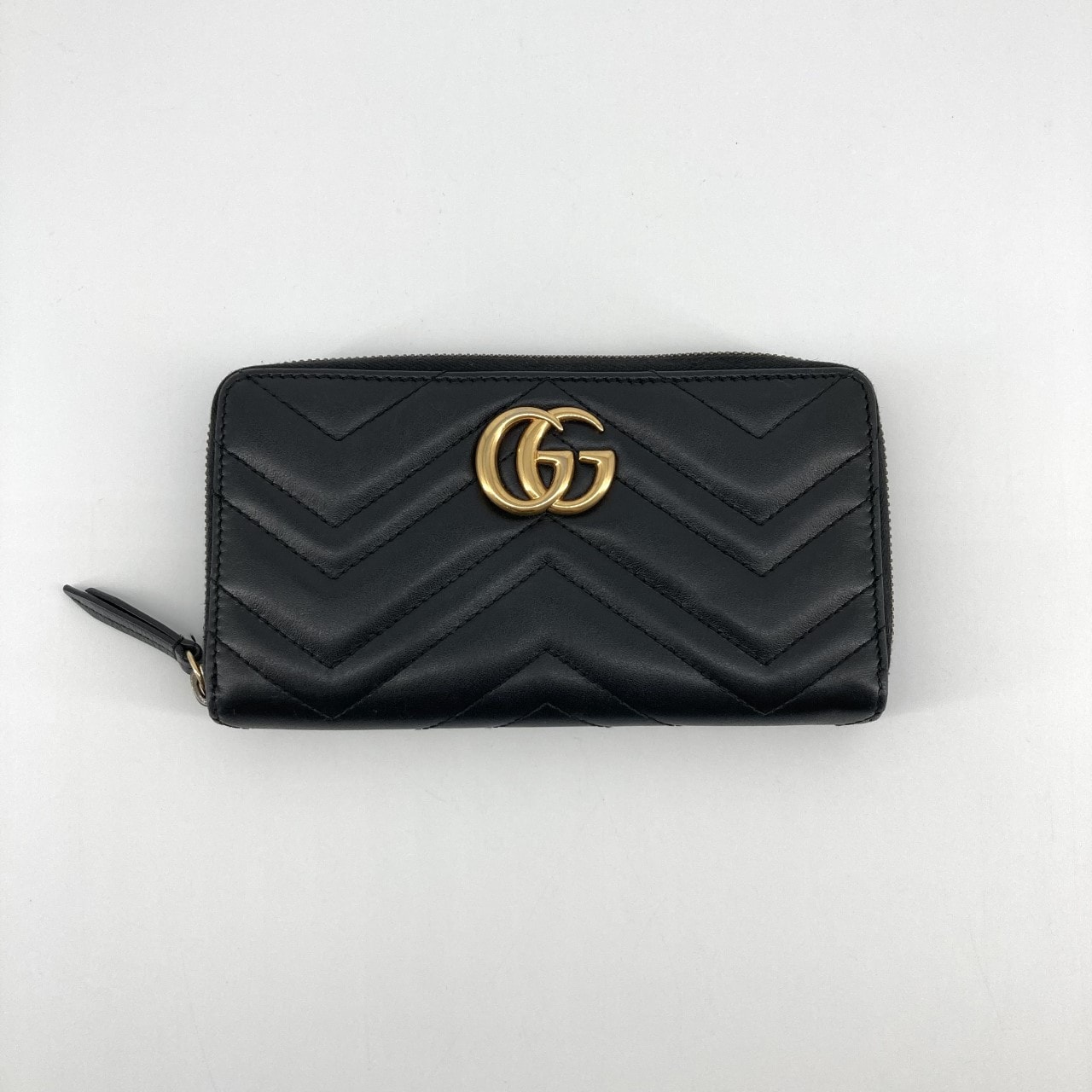 GUCCI(グッチ) GGマーモント ジップアラウンドウォレット 443123 長財布 ブラック