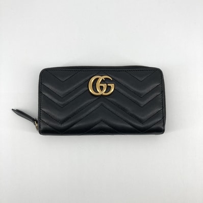 GUCCI(グッチ) GGマーモント ジップアラウンドウォレット 443123 長財布 ブラック