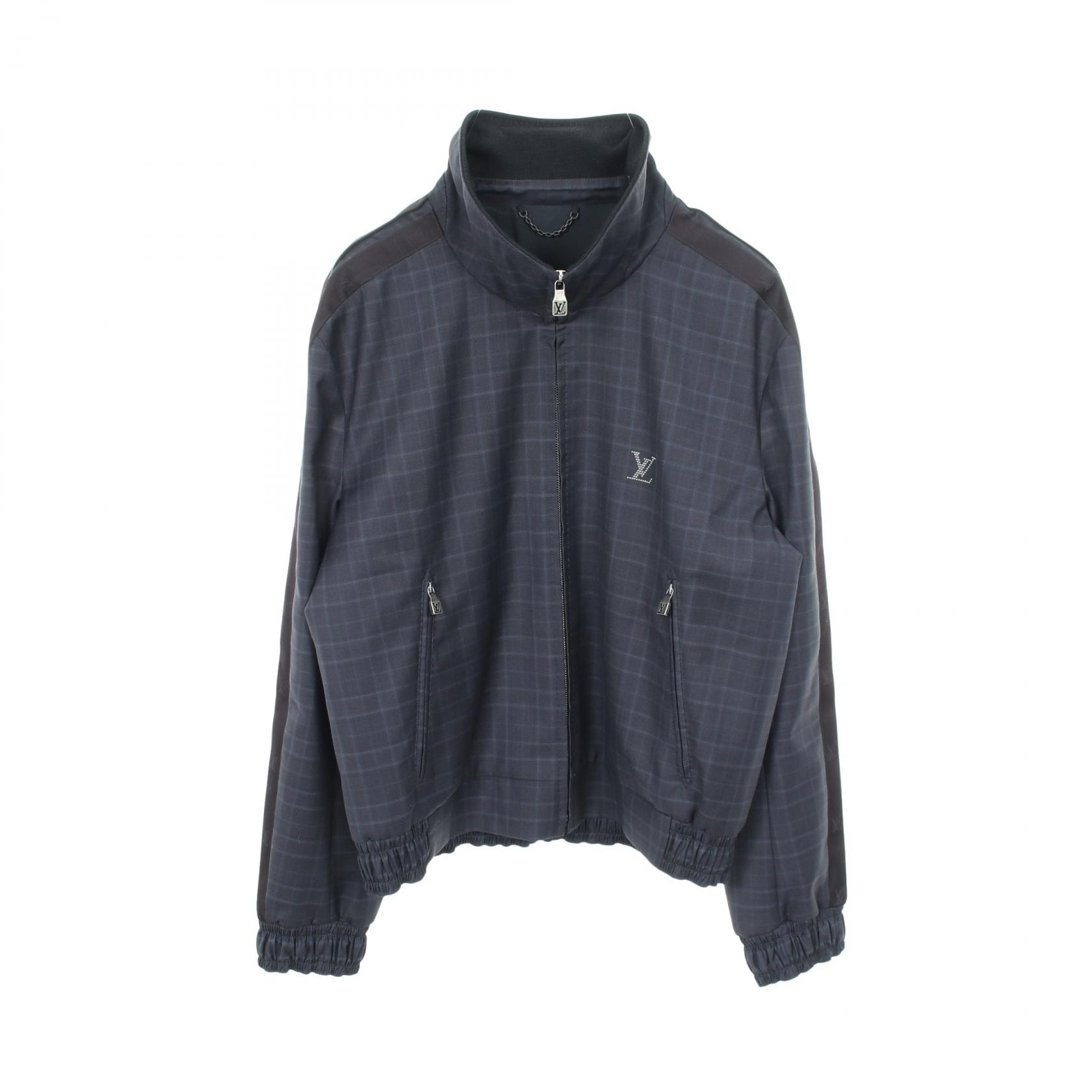 ルイ・ヴィトン LOUIS VUITTON グレンチェック トラックトップ ブルゾン 衣料品 アウター ウール メンズ ネイビー系 RM252MF PRJ HTFB3E 【中古】