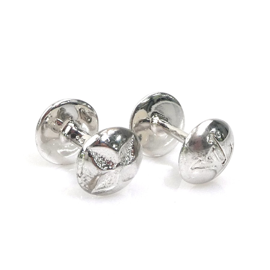 ルイ ヴィトン LOUIS VUITTON カフス ケース シルバー925/ダミエキャンバス シルバー/ブラウン メンズ【中古】 e61658i