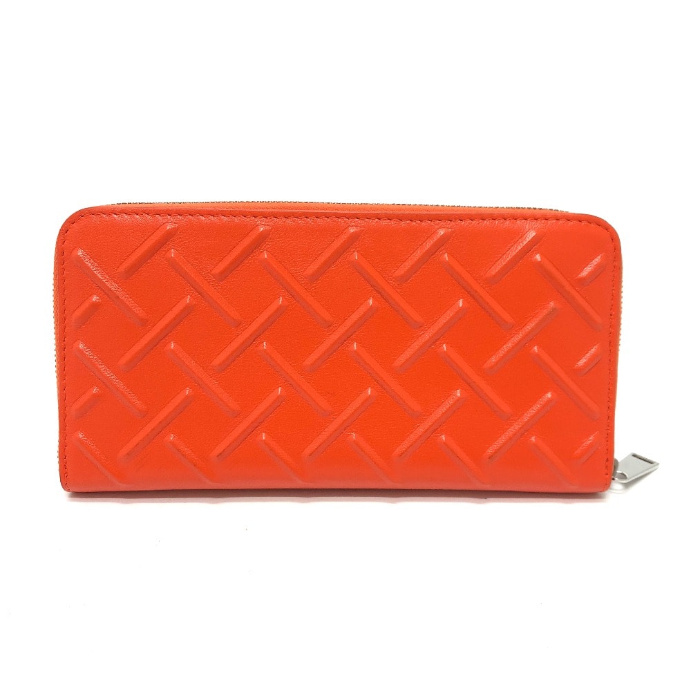 ボッテガヴェネタ BOTTEGA VENETA ラウンドファスナー 593217 長財布 レザー オレンジ