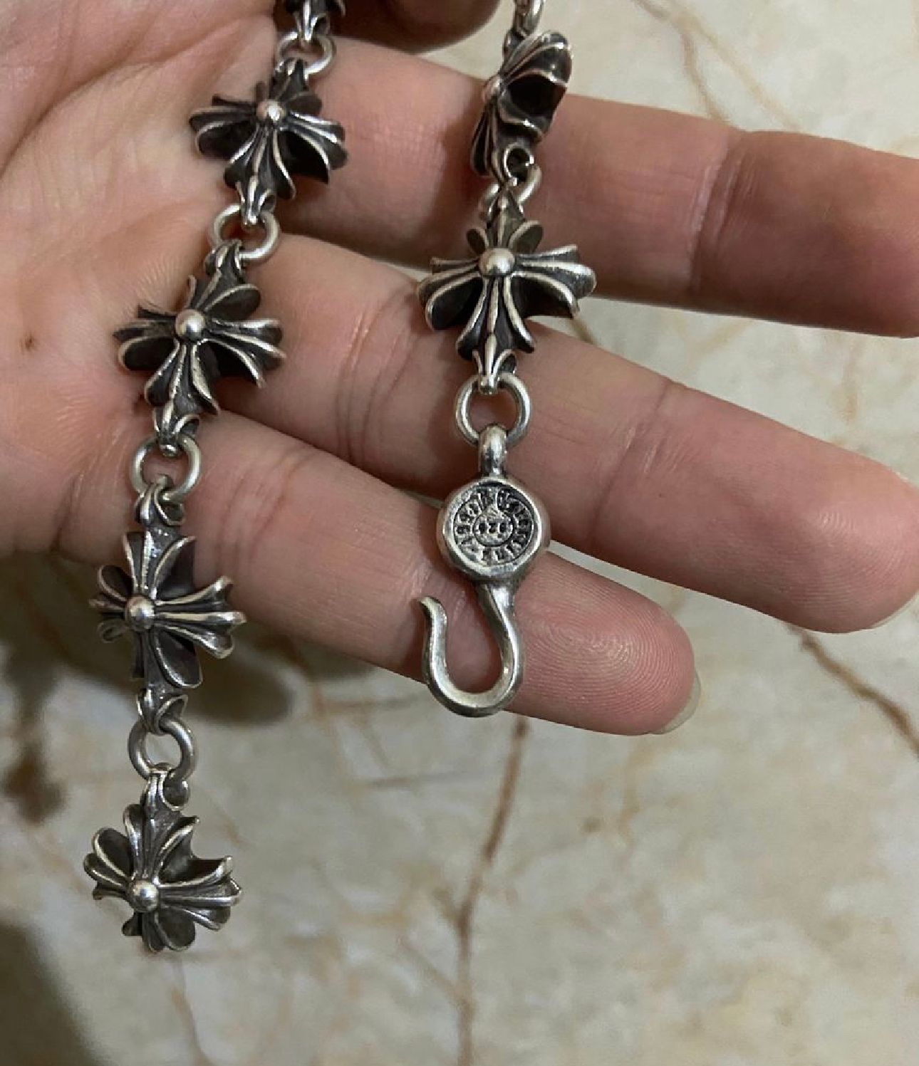 Chrome Hearts # 4 Cut Outcross Bracelet "Silver"