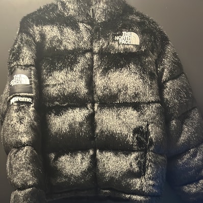 Supreme x The North Face Faux Fur Nuptse Jacket "Black"