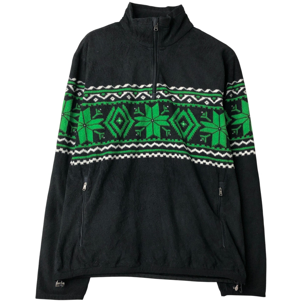 古着 ラルフローレン Ralph Lauren POLO RALPH LAUREN 総柄 スノー柄 雪柄 ハーフジップ フリースプルオーバー メンズM相当/eaa459269