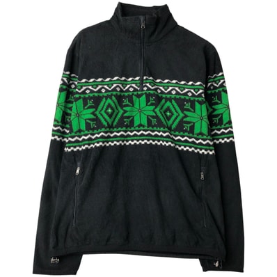 古着 ラルフローレン Ralph Lauren POLO RALPH LAUREN 総柄 スノー柄 雪柄 ハーフジップ フリースプルオーバー メンズM相当/eaa459269