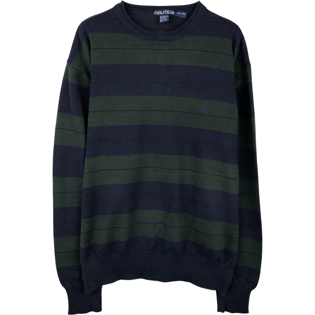 古着 90年代 ノーティカ NAUTICA ボーダー柄 コットンニットセーター メンズXL相当 ヴィンテージ/eaa399352