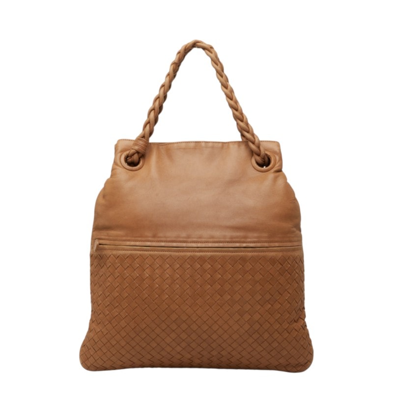 ボッテガヴェネタ イントレチャート ジュリー Julie Tote トートバッグ ハンドバッグ 204451 ブラウン レザー レディース BOTTEGAVENETA 中古