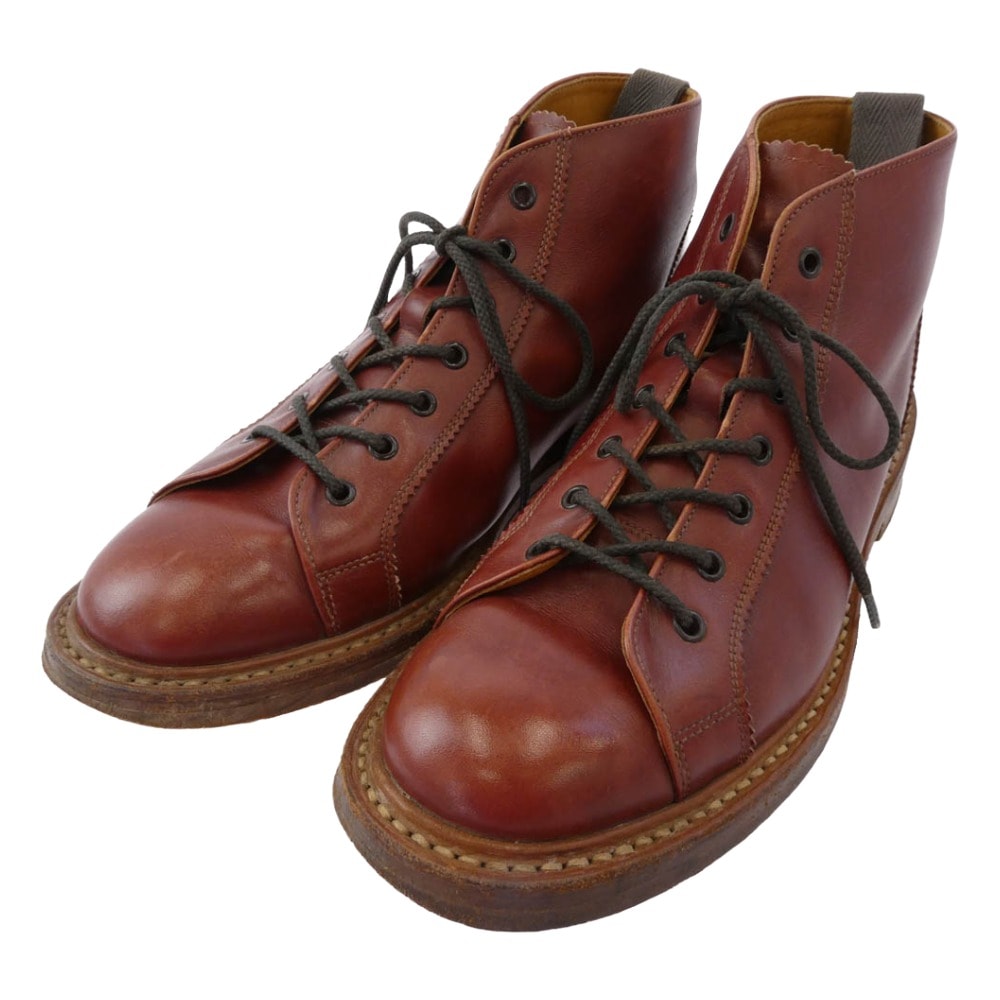 Tricker's トリッカーズ ブーツ 84571 MONKY BOOTS モンキーブーツ レースアップ ブーツ 赤茶系 7.5【中古】