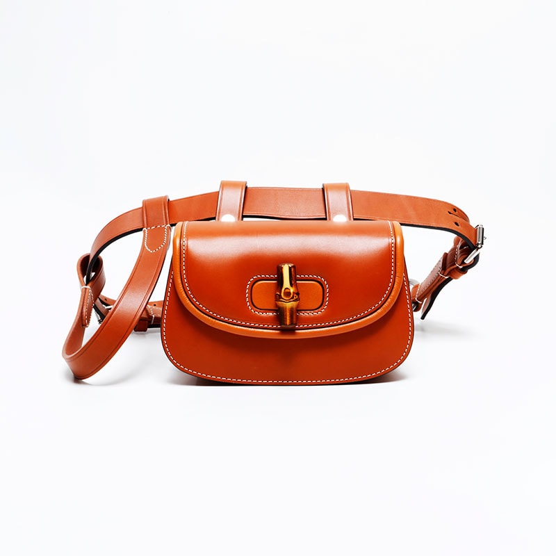 グッチ GUCCI レザー ミニ バンブー ベルト ウエストバッグ【中古】
