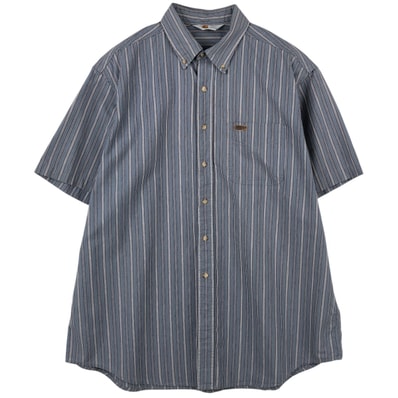 古着 カーハート Carhartt ストライプ柄 ボタンダウン 半袖 ワークシャツ メンズXL相当/eaa640012