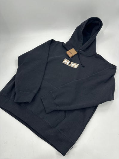 Supreme / Burberry Box Logo Hooded Sweatshirt "Black"