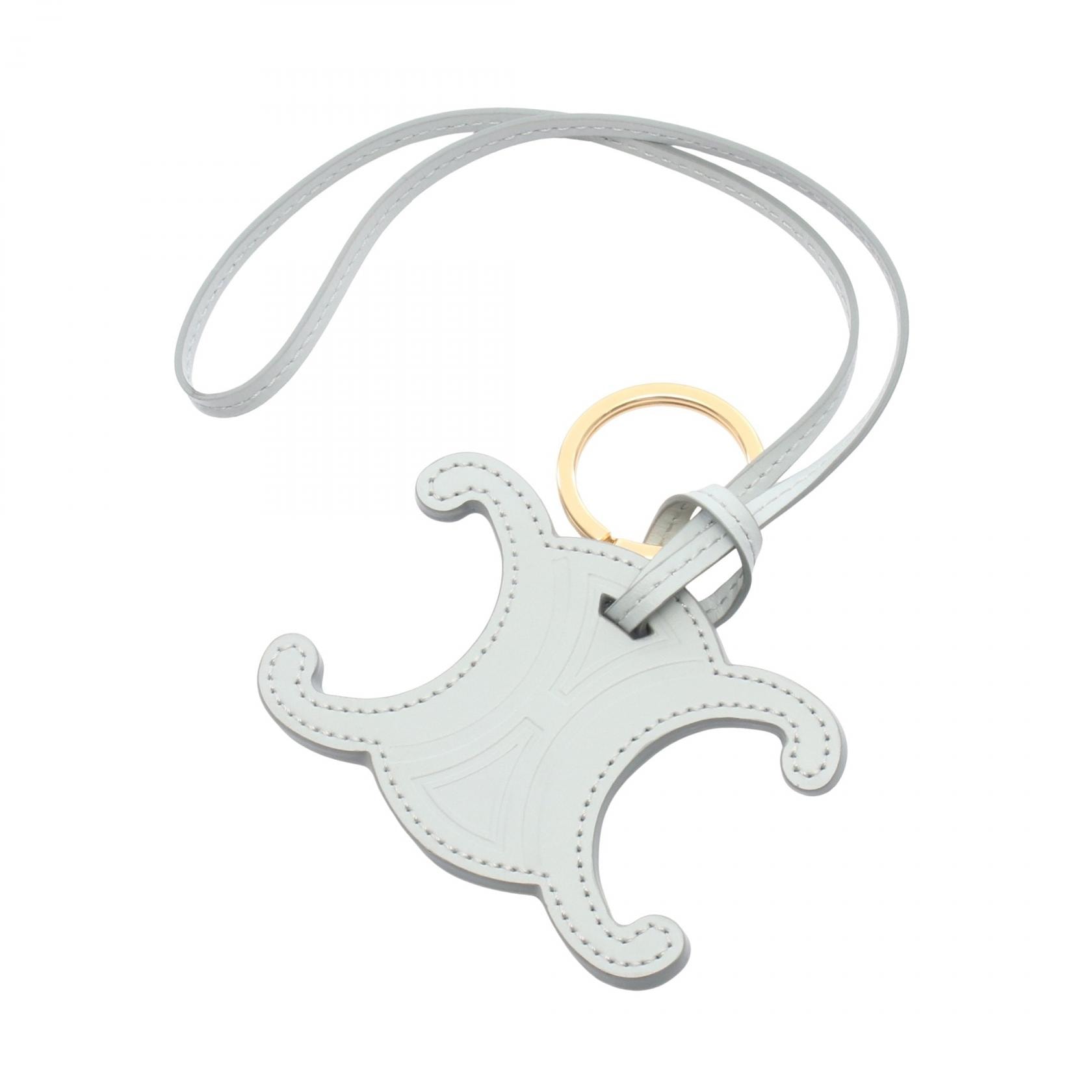 セリーヌ CELINE トリオンフ チャーム アクセサリー レザー レディース ブルー系 49I473DSD 【中古】