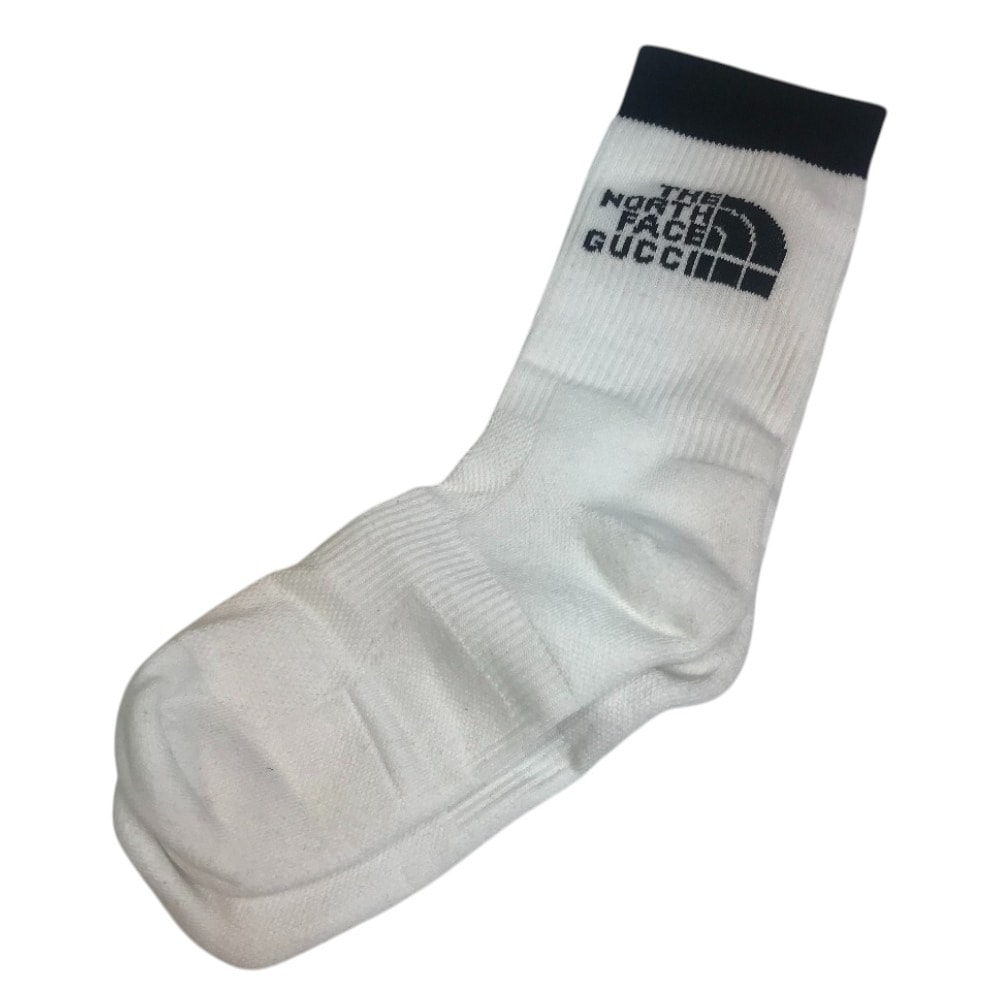 グッチ GUCCI the north face ノースフェイス コラボ 4G492 ソックス 靴下 コットン ホワイト 新品同様