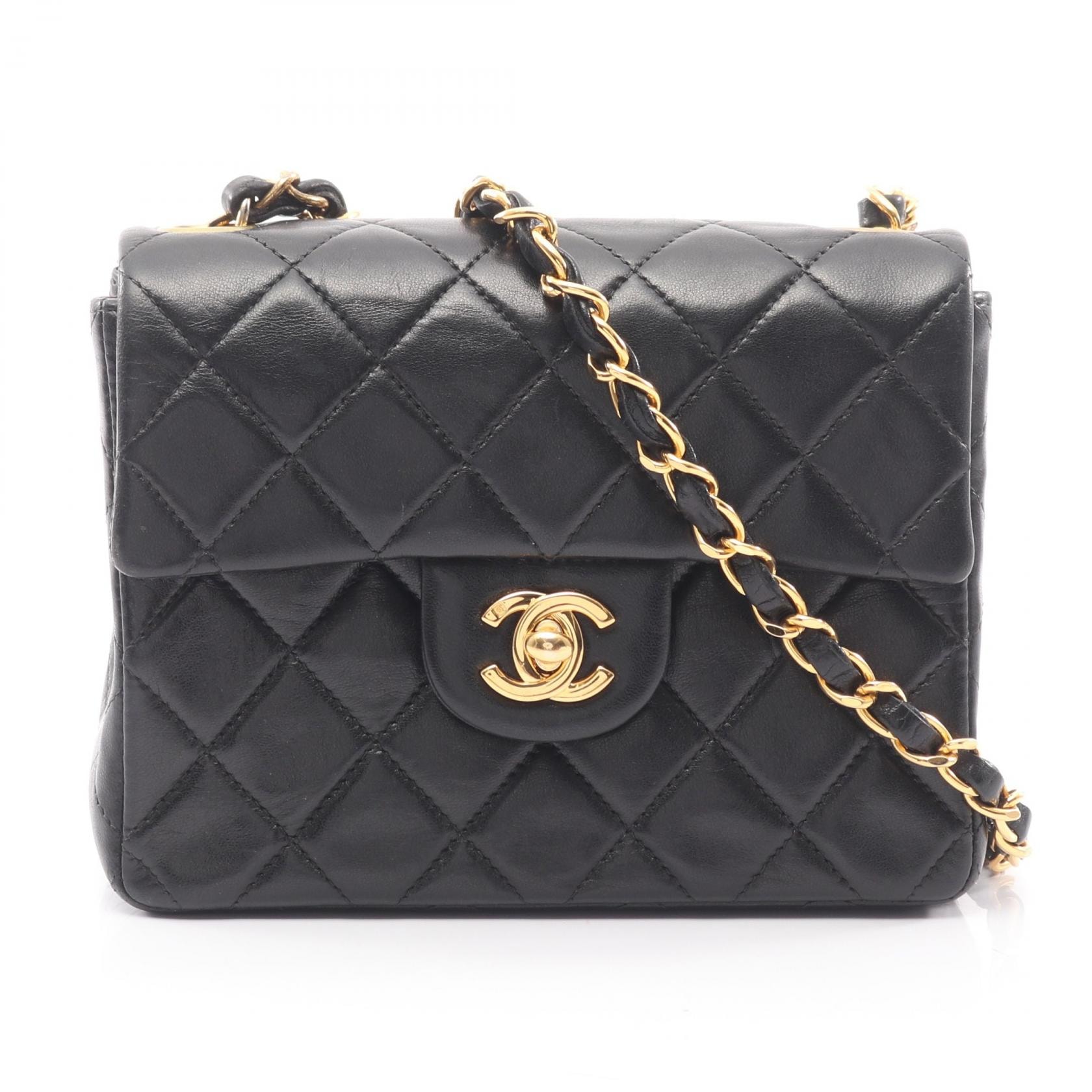 シャネル CHANEL ミニマトラッセ ショルダーバッグ バッグ ラムスキン(羊革) レディース ブラック系 【中古】