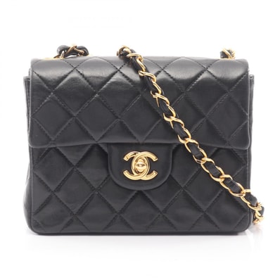 シャネル CHANEL ミニマトラッセ ショルダーバッグ バッグ ラムスキン(羊革) レディース ブラック系 【中古】