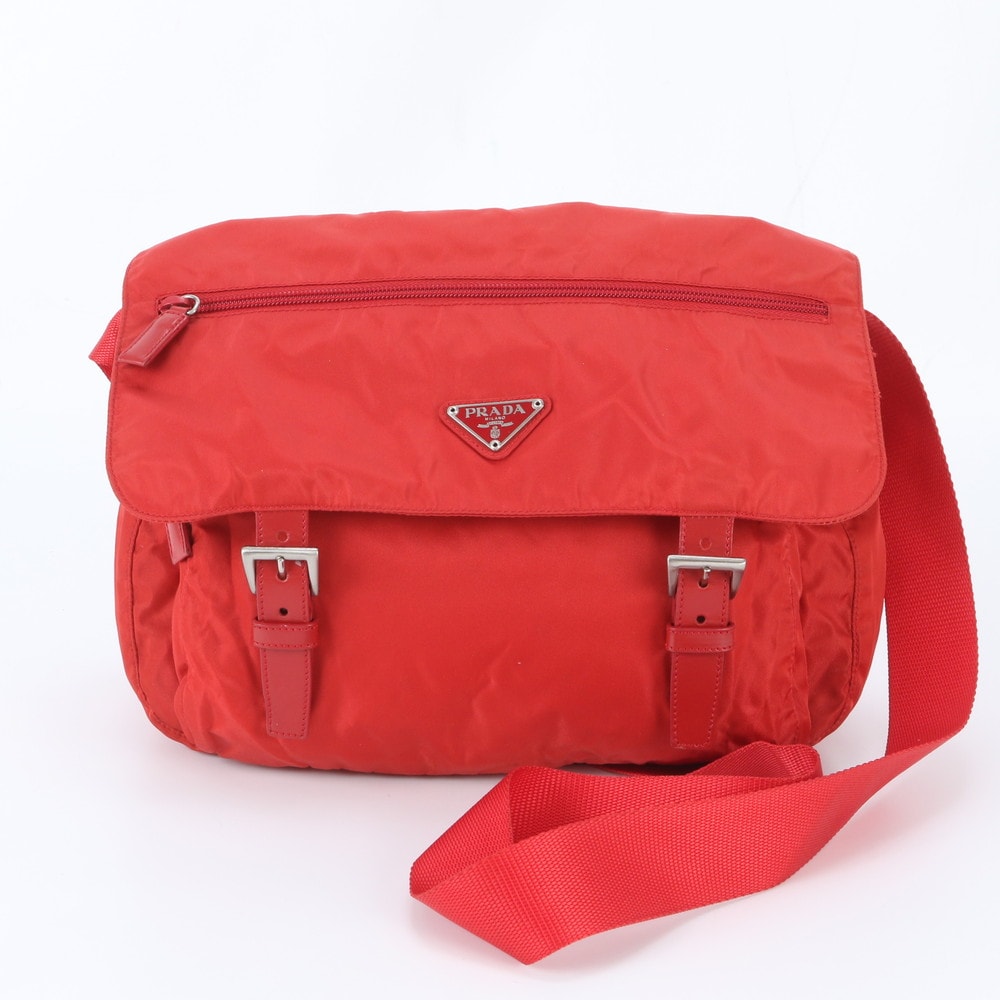 ■美品 プラダ テスート ナイロントライアングルロゴショルダーバッグ