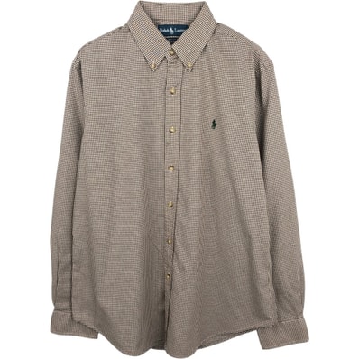 古着 ラルフローレン Ralph Lauren CUSTOM FIT ギンガムチェック 長袖 ボタンダウンチェックシャツ メンズL相当/eaa661293