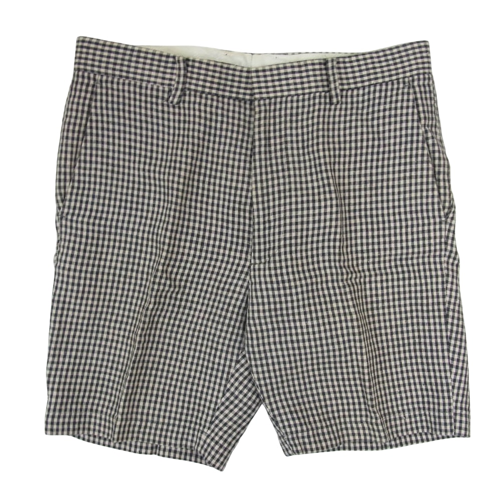 WACKO MARIA ワコマリア ショートパンツ 12SS WMR-GGM-PT03 ギンガム チェック リネン ショート パンツ ショーツ ブラック系 S【中古】