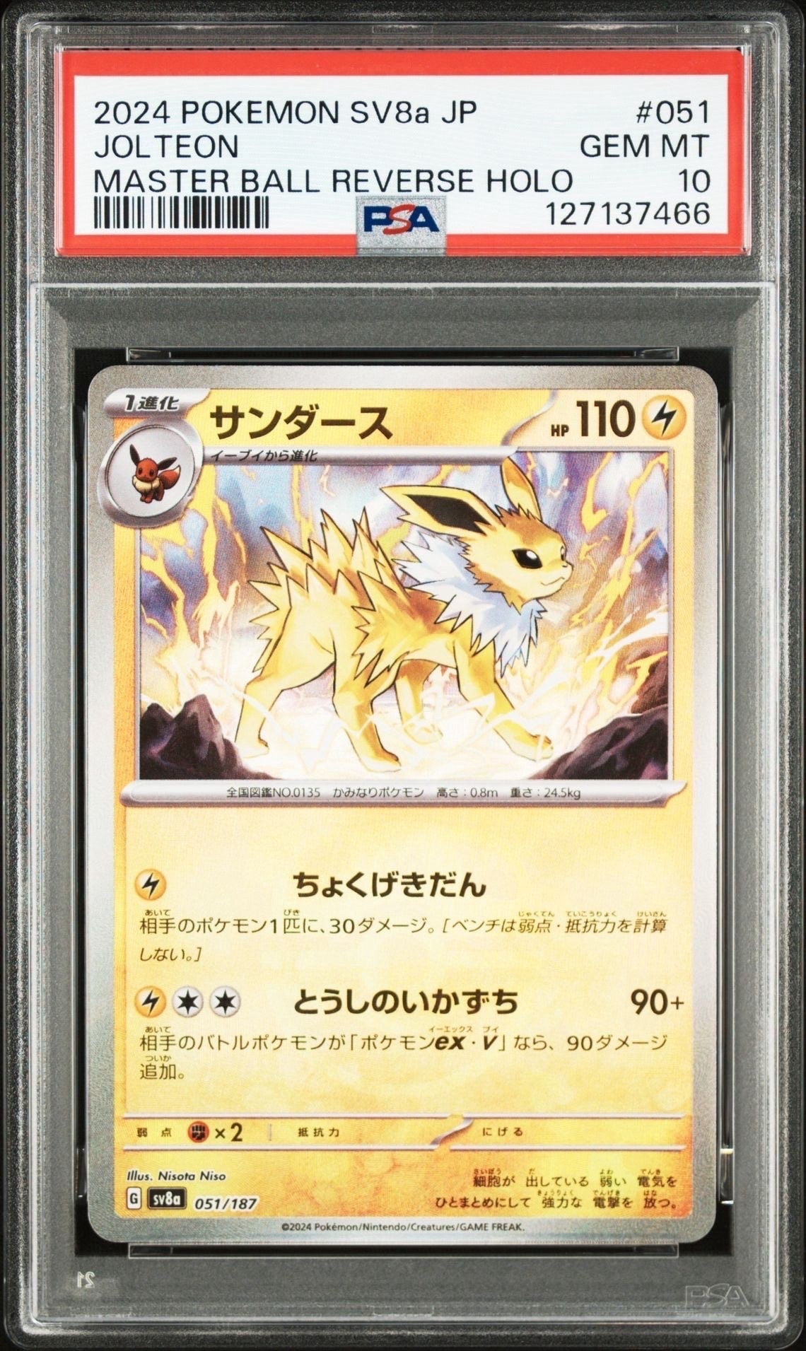 サンダース :マスターボールミラー [SV8a 051/187](ハイクラスパック「テラスタルフェスex」)