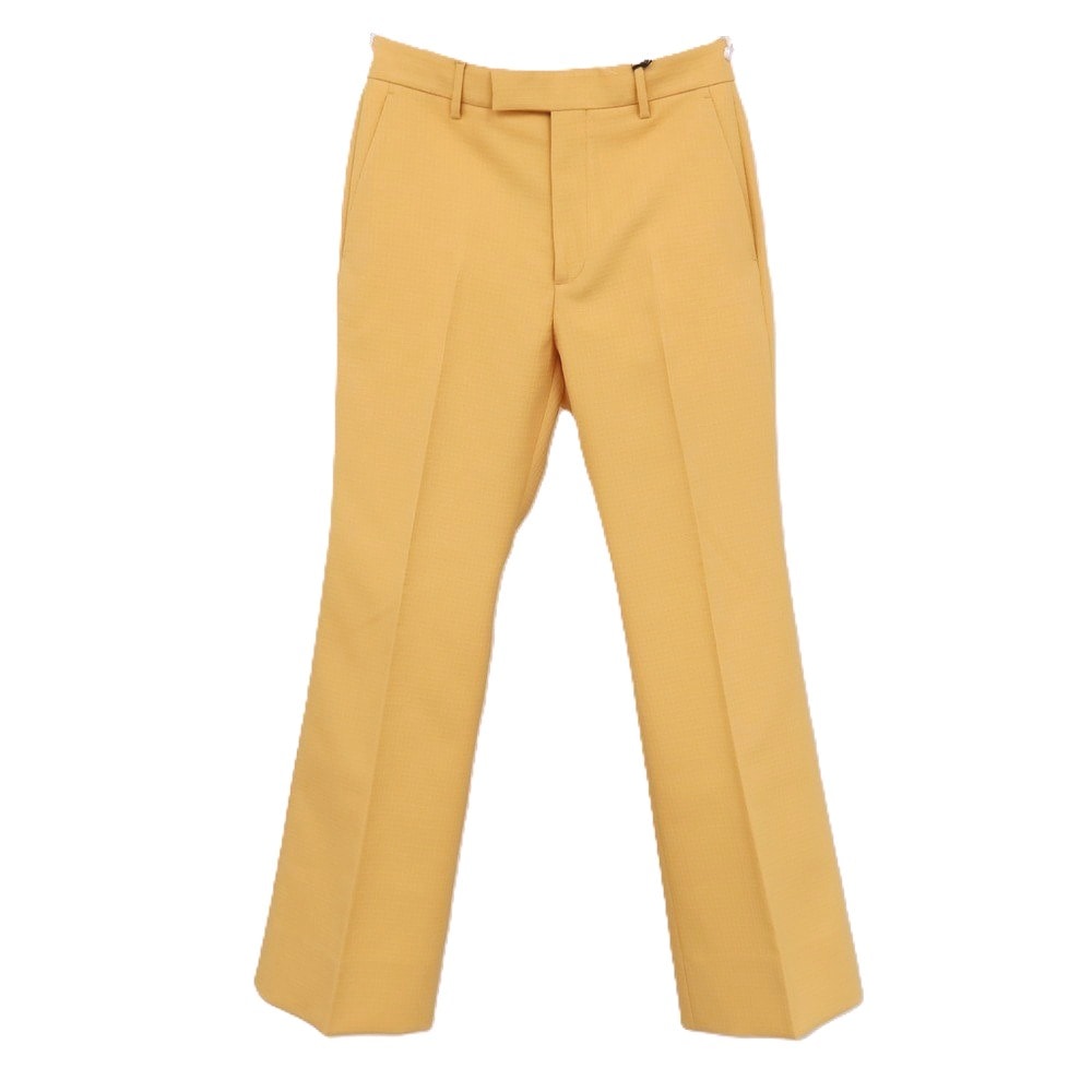 【中古】グッチ GUCCI ポリエステル フレアシルエット カジュアルスラックスパンツ ライトオレンジ【サイズ46】【メンズ】
