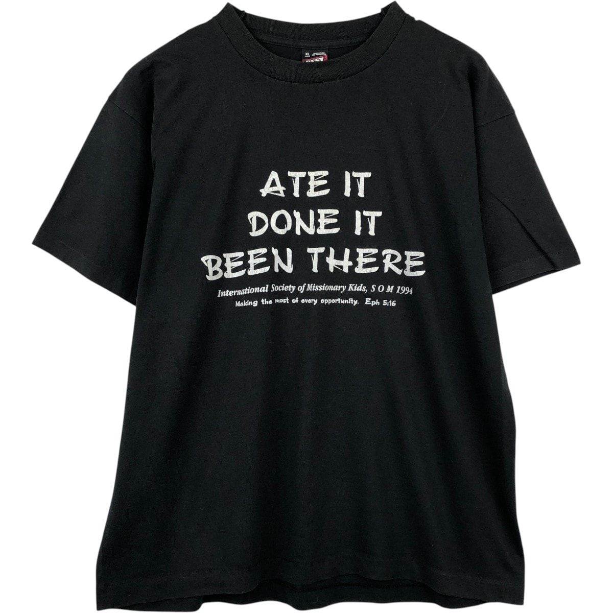 古着 90年代 フルーツオブザルーム FRUIT OF THE LOOM メッセージプリントTシャツ USA製 メンズXL相当 ヴィンテージ/eaa660102