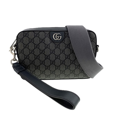 GUCCI グッチ オフィデア スモール クロスボディバッグ ショルダーバッグ 699439 レザー グレー メンズ【中古】