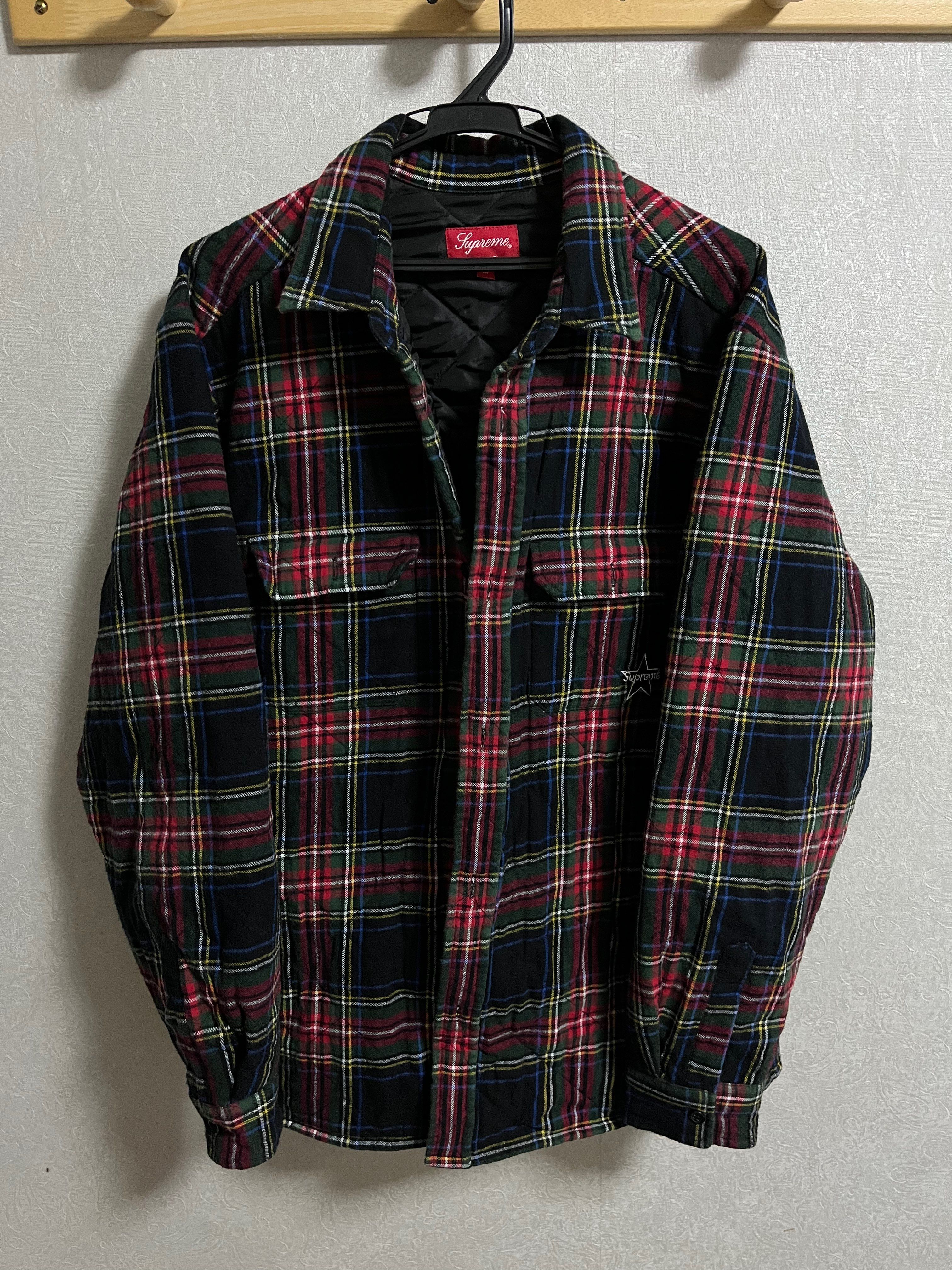 Supreme Quilted Plaid Flannel Shirt "Black"