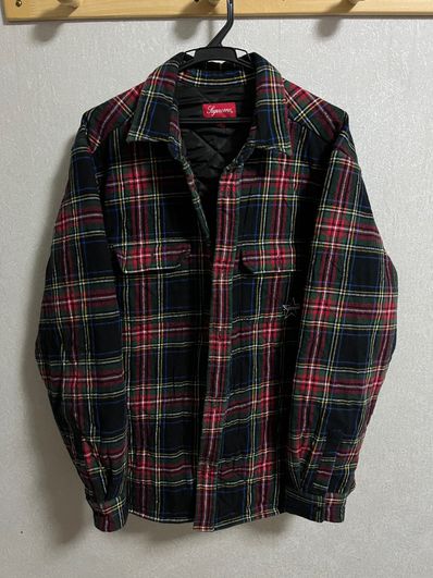Supreme Quilted Plaid Flannel Shirt "Black"