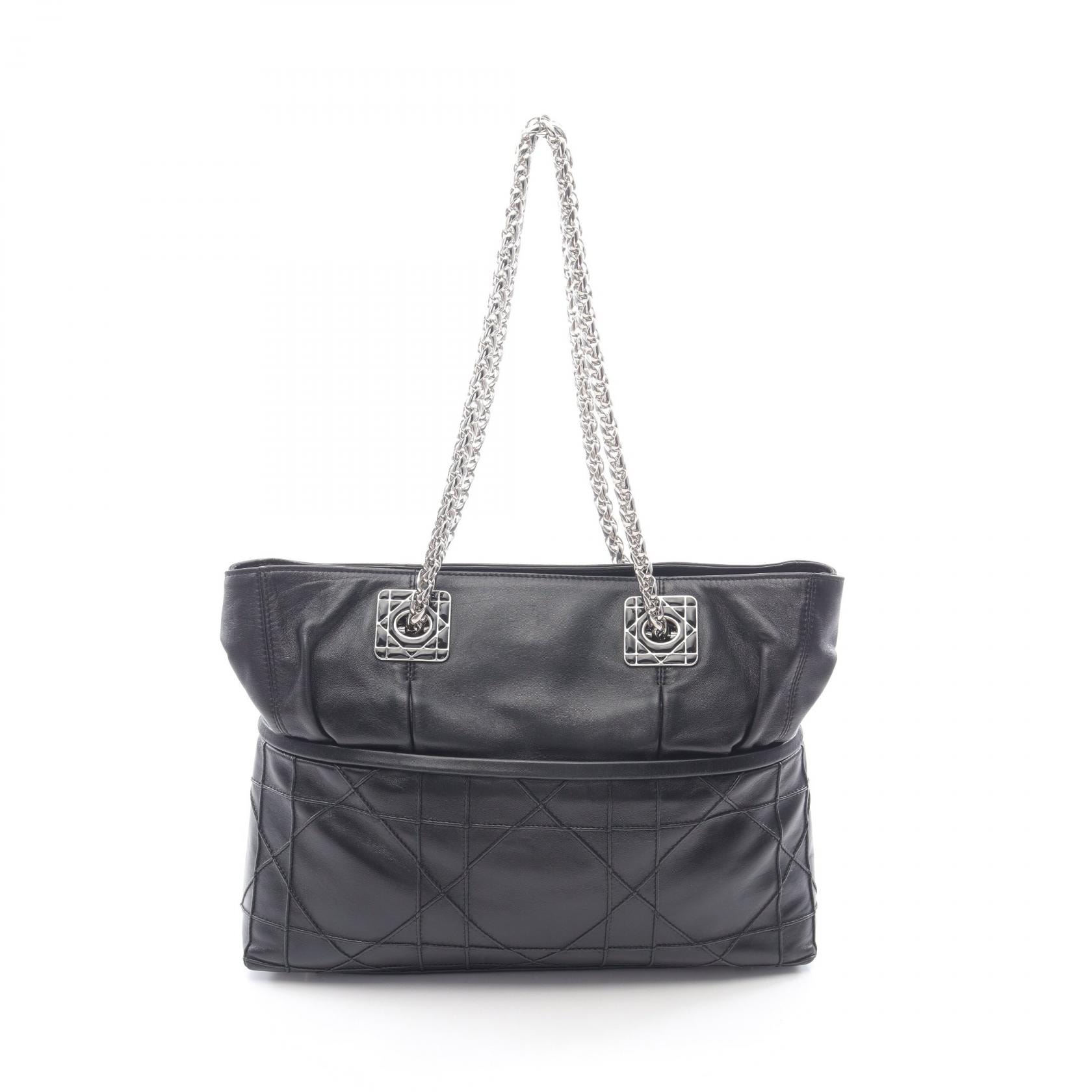 ディオール Dior グランヴィル トートバッグ バッグ レザー レディース ブラック系 【中古】