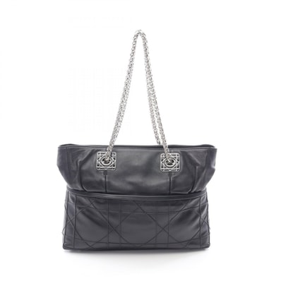 ディオール Dior グランヴィル トートバッグ バッグ レザー レディース ブラック系 【中古】