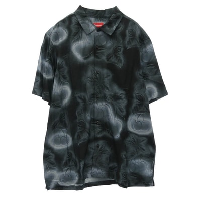 Supreme シュプリーム 23SS Cherries S/S Shirt チェリー 総柄 半袖 シャツ ブルー系 L【極上美品】【中古】