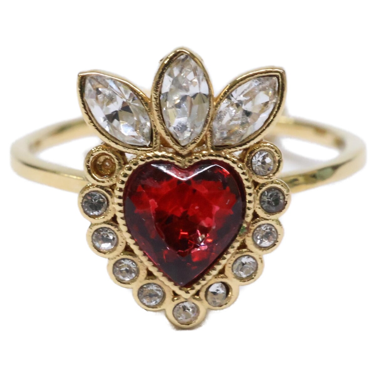 グッチ CRYSTAL HEART RING クリスタル ハート XXS