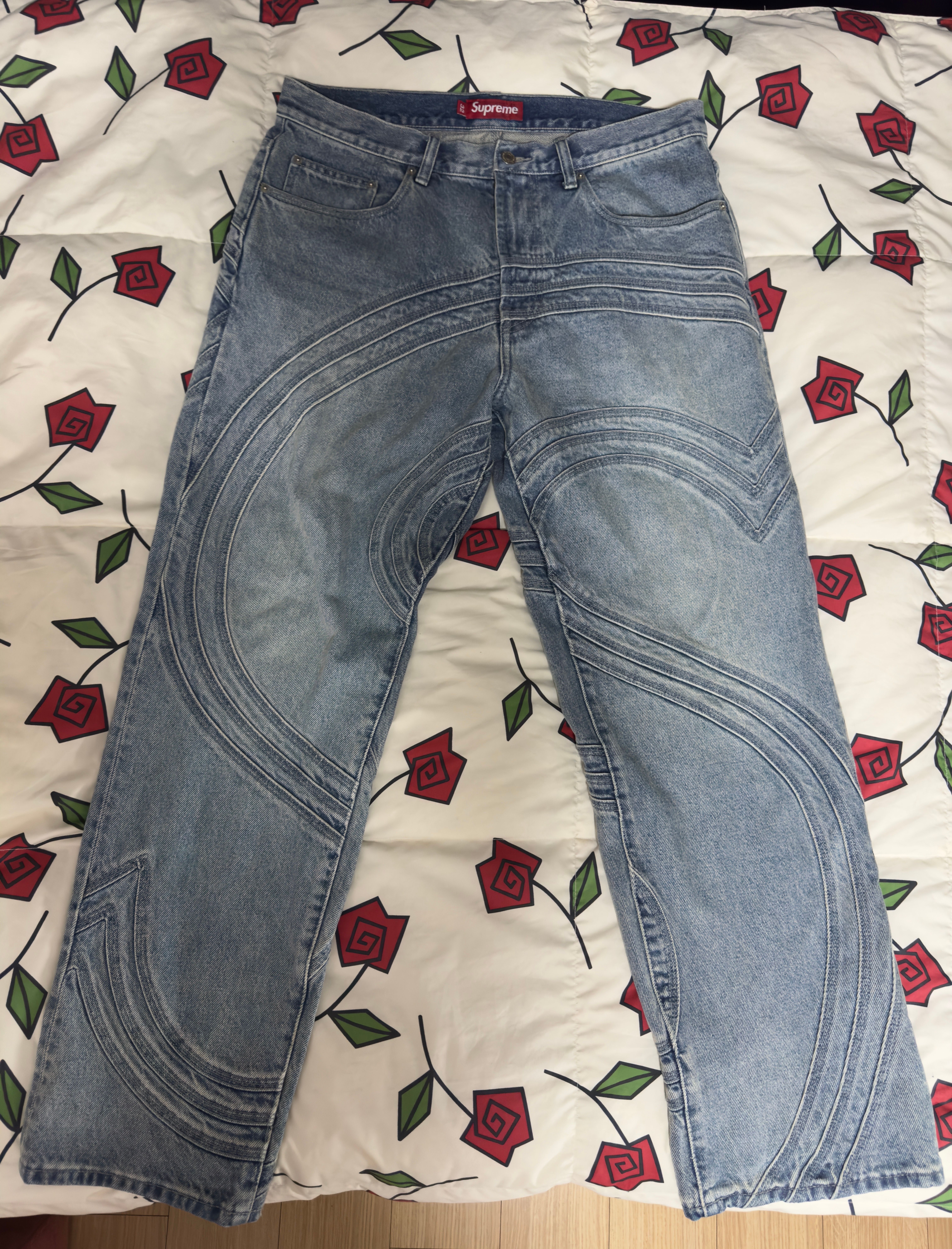 Supreme S Logo Loose Fit Jean "Washed Blue"