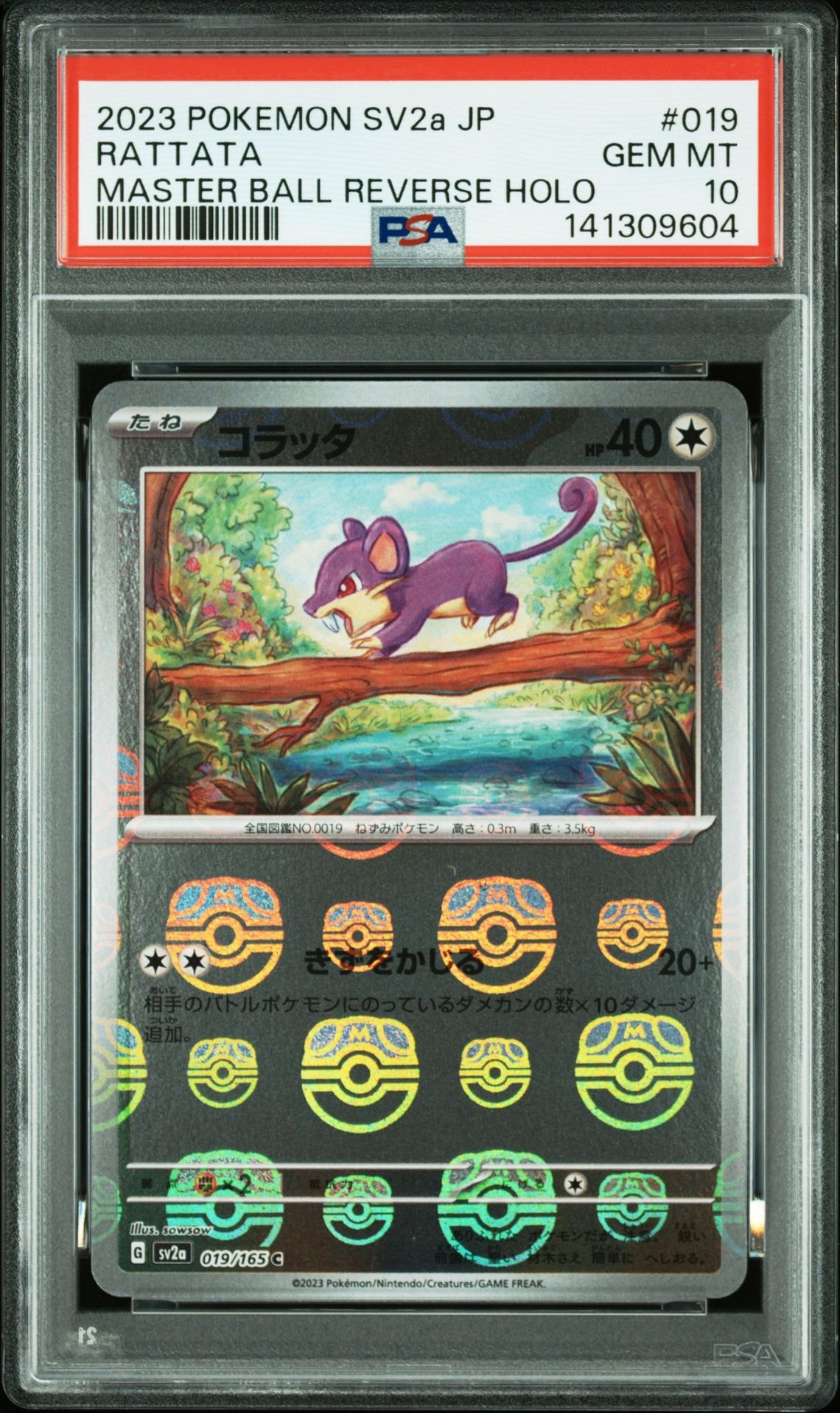 コラッタ C: マスターボールミラー[SV2a 019/165](強化拡張パック「ポケモンカード151」)