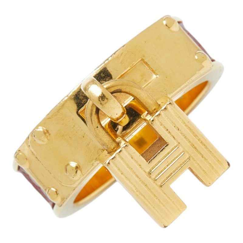 エルメス ケリー スカーフリング ゴールド メッキ レザー レディース HERMES 【中古】