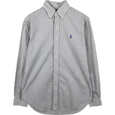 古着 ラルフローレン Ralph Lauren CLASSIC FIT マルチストライプ 長袖 ボタンダウンストライプシャツ メンズS相当/eaa621725