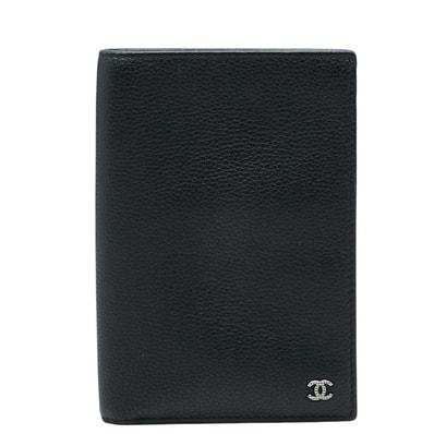 シャネル ココマーク 二つ折り財布 ブラック レザー レディース CHANEL 中古