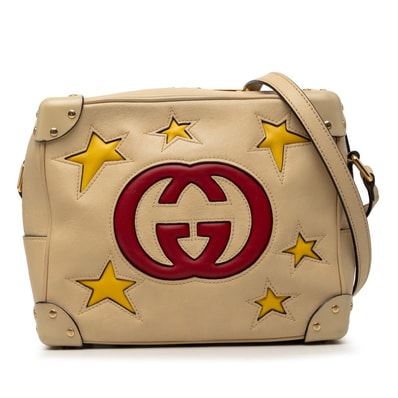 グッチ GGロゴ 斜め掛け ショルダーバッグ 626363 ベージュ系 レッド レザー レディース GUCCI 【中古】
