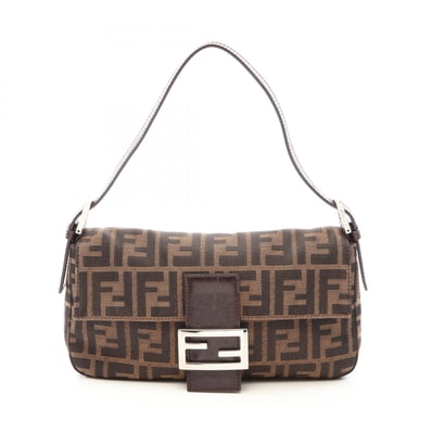フェンディ FENDI マンマバケット ズッカ ハンドバッグ バッグ キャンバス レザー レディース ブラウン系 / ブラック系 【中古】