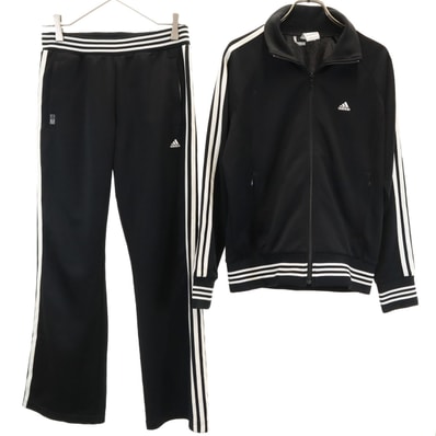 adidas アディダス トラックジャケット 上下セットアップ L/M ブラック ジャージ