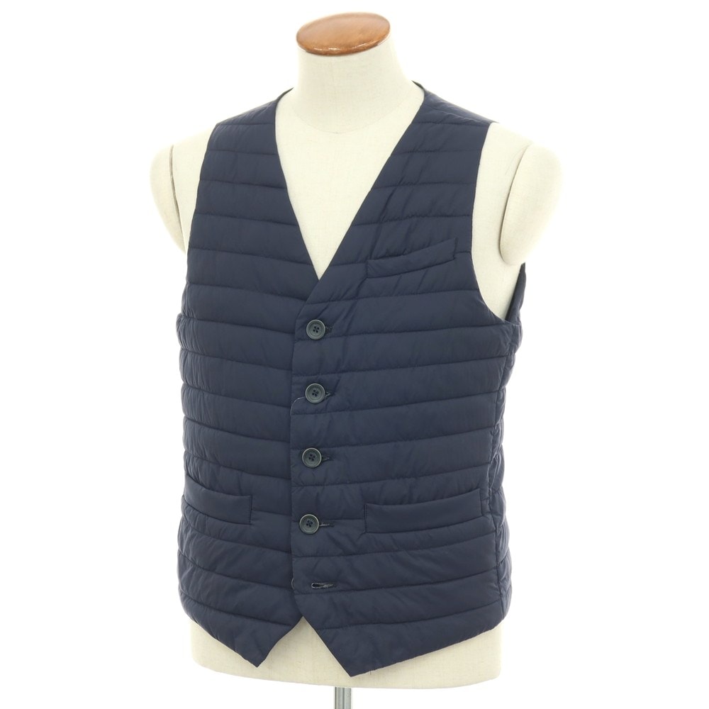 【中古】ヘルノ Herno IN-TECH ナイロンポリウレタン 中綿入り カジュアル系ジレ ベスト ネイビー【サイズ46】【メンズ】