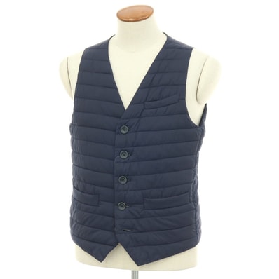【中古】ヘルノ Herno IN-TECH ナイロンポリウレタン 中綿入り カジュアル系ジレ ベスト ネイビー【サイズ46】【メンズ】