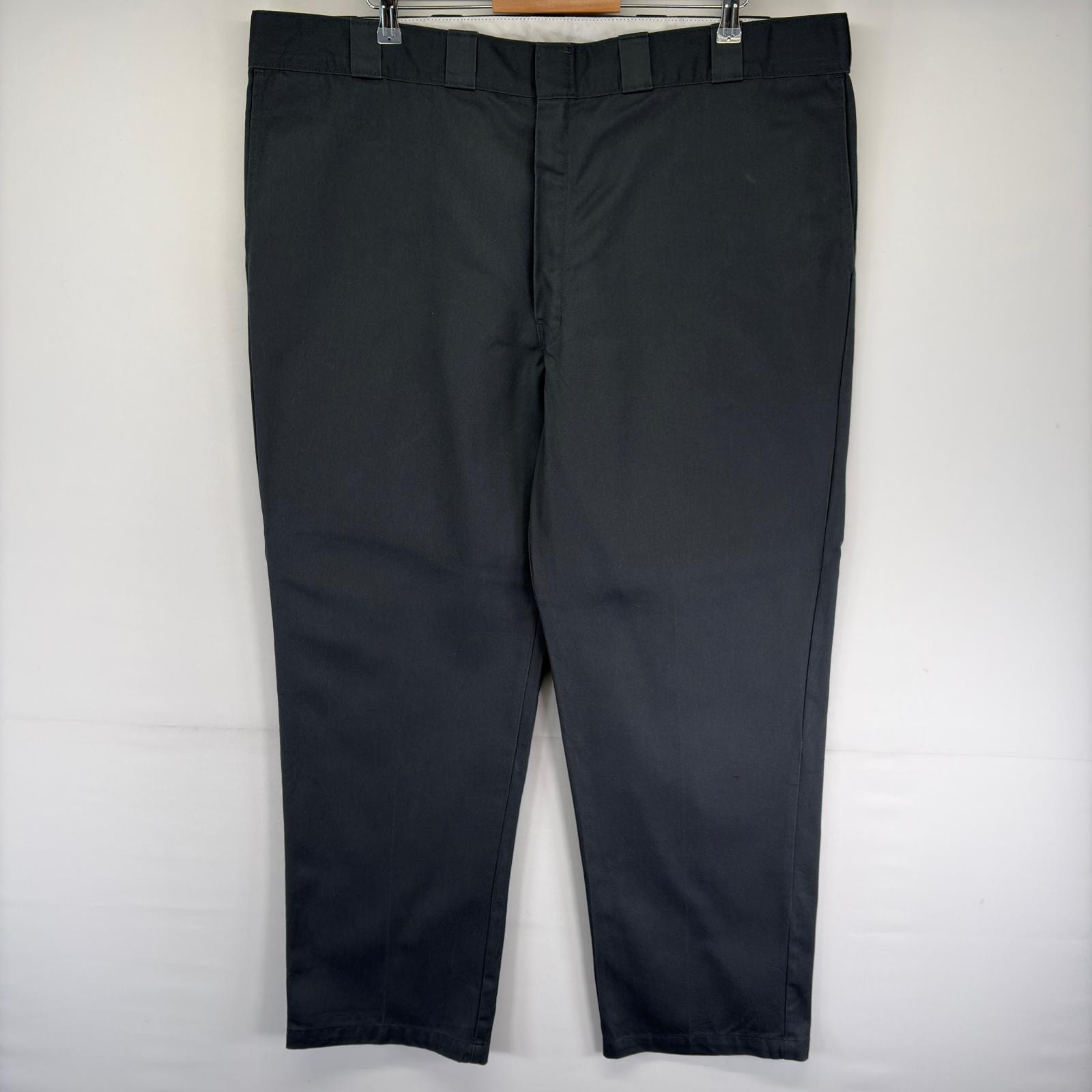 古着 ディッキーズ Dickies パンツ チノパン ワーク ワンポイント ストレート ジップ 874 大きいサイズ w46 L32  グレー系 メンズ