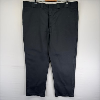古着 ディッキーズ Dickies パンツ チノパン ワーク ワンポイント ストレート ジップ 874 大きいサイズ w46 L32 グレー系 メンズ