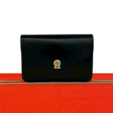 Christian Dior ディオール CD ロゴ 金具 レザー ショルダーバッグ ブラック
20628