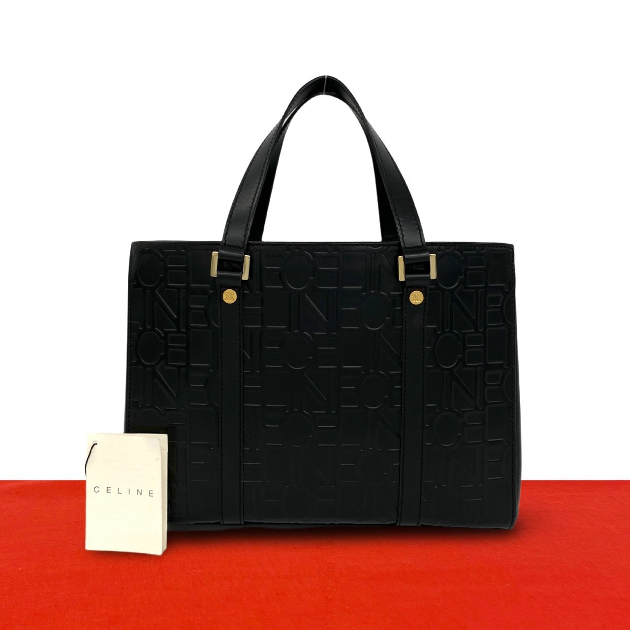 CELINE セリーヌ ロゴ 総柄 レザー ハンドバッグ ブラック
26660
