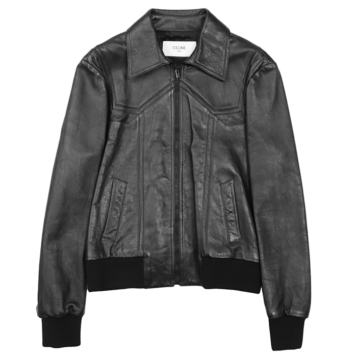 【未使用】CELINE セリーヌ レザージャケット サイズ 44 メンズ ソフトラムスキン 革 ブルゾン アウター タグ・ハンガー付属 ブラック 黒 イタリア製 2E499280D