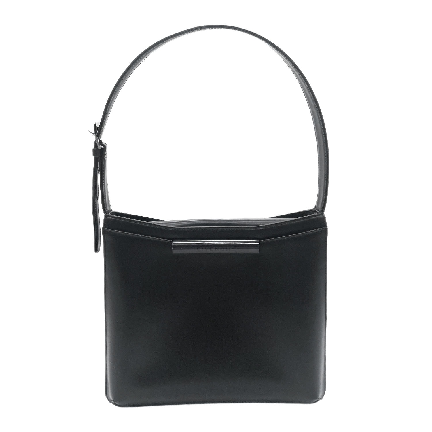 GIVENCHY ジバンシィ ロゴ ヴィンテージ ショルダーバッグ
 ワンショルダー ハンドバッグ レザー ブラック レディース
 【中古】