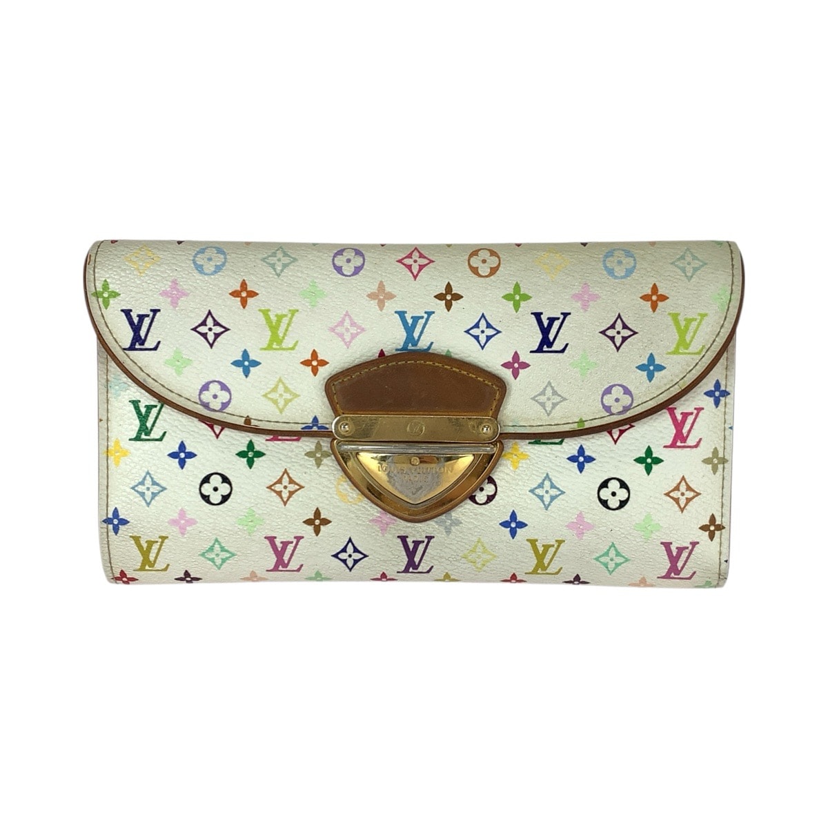 LOUIS VUITTON ルイヴィトン モノグラム マルチカラー ポルトフォイユ ウジェニ ホワイト ゴールド金具 PVC レザー/ 長財布 ロングウォレット 600866 【中古】